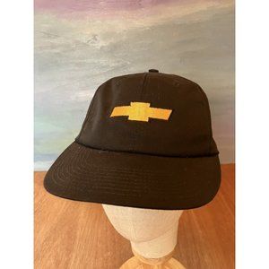 90s Vintage Chevy Logo Hat Black Snapback Cap Made in USA